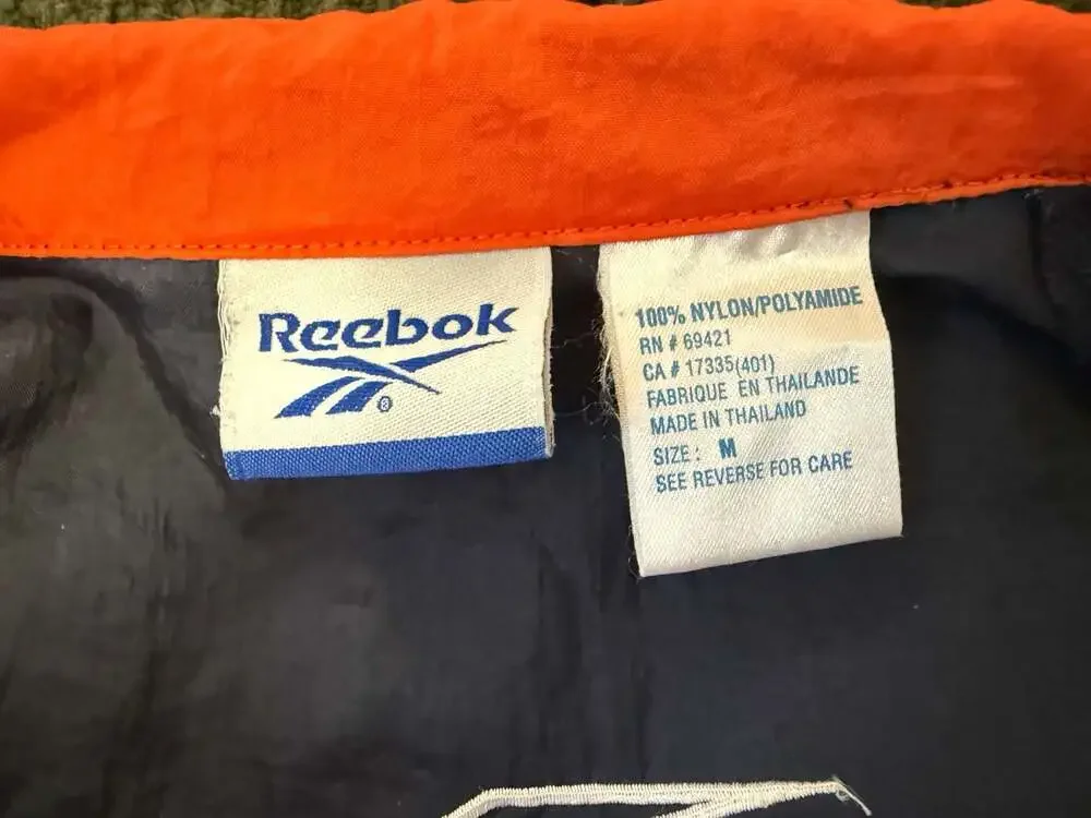 Vintage Reebok Kids Blue Orange Nylon Full Zip Windbreaker Jacket Size M